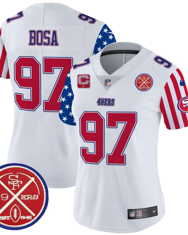 Women's 49ers American Style Vapor Limited Jersey - All Stitched SF49_KDZ - KINDOZY