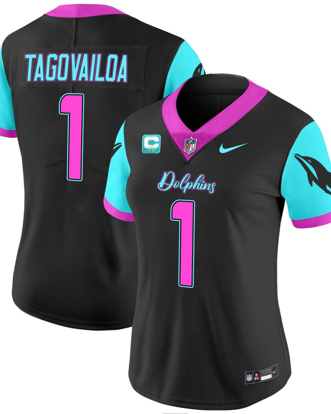 Women's Dolphins Miami Vice Vapor Limited Jersey - All Stitched MIA_KDZ - KINDOZY