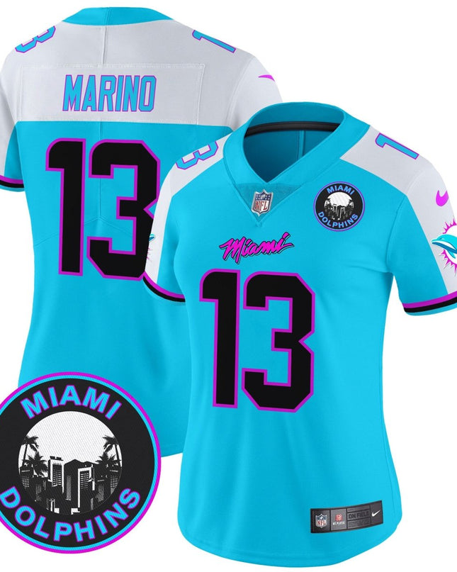 Women's Dolphins Miami Vice Vapor Limited Jersey V3 - All Stitched MIA_KDZ - KINDOZY