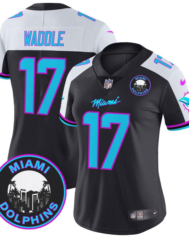 Women's Dolphins Miami Vice Vapor Limited Jersey V3 - All Stitched MIA_KDZ - KINDOZY
