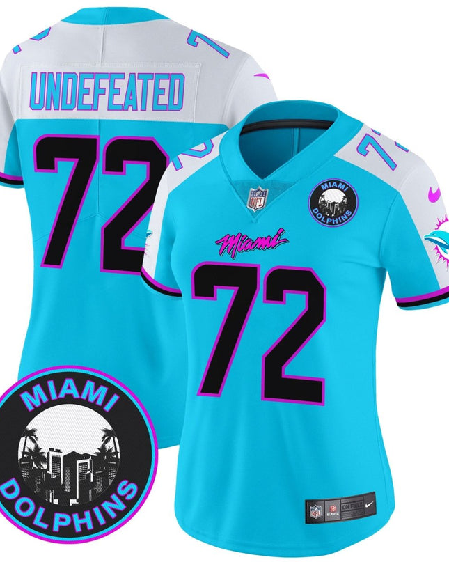 Women's Dolphins Miami Vice Vapor Limited Jersey V3 - All Stitched MIA_KDZ - KINDOZY