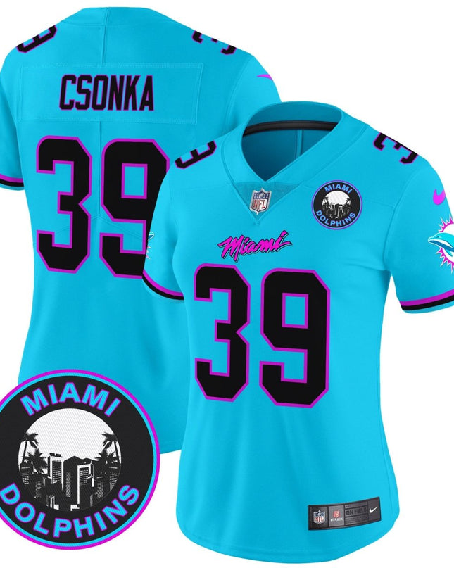 Women's Dolphins Miami Vice Vapor Limited Jersey V3 - All Stitched MIA_KDZ - KINDOZY