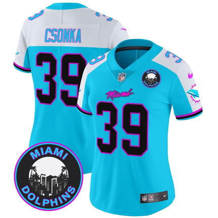 Women's Dolphins Miami Vice Vapor Limited Jersey V3 - All Stitched MIA_KDZ - KINDOZY