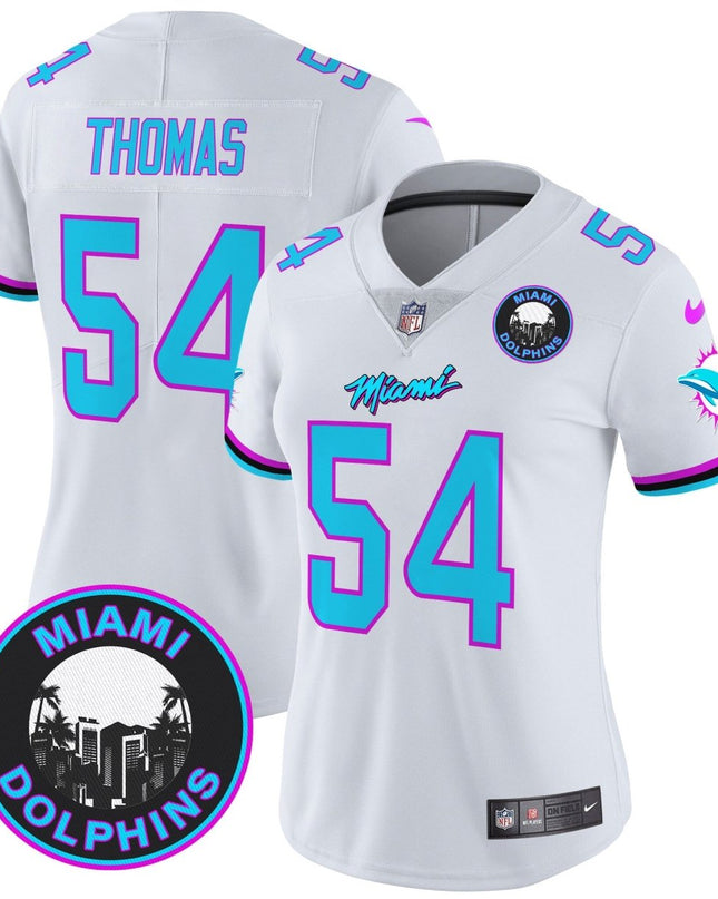 Women's Dolphins Miami Vice Vapor Limited Jersey V3 - All Stitched MIA_KDZ - KINDOZY
