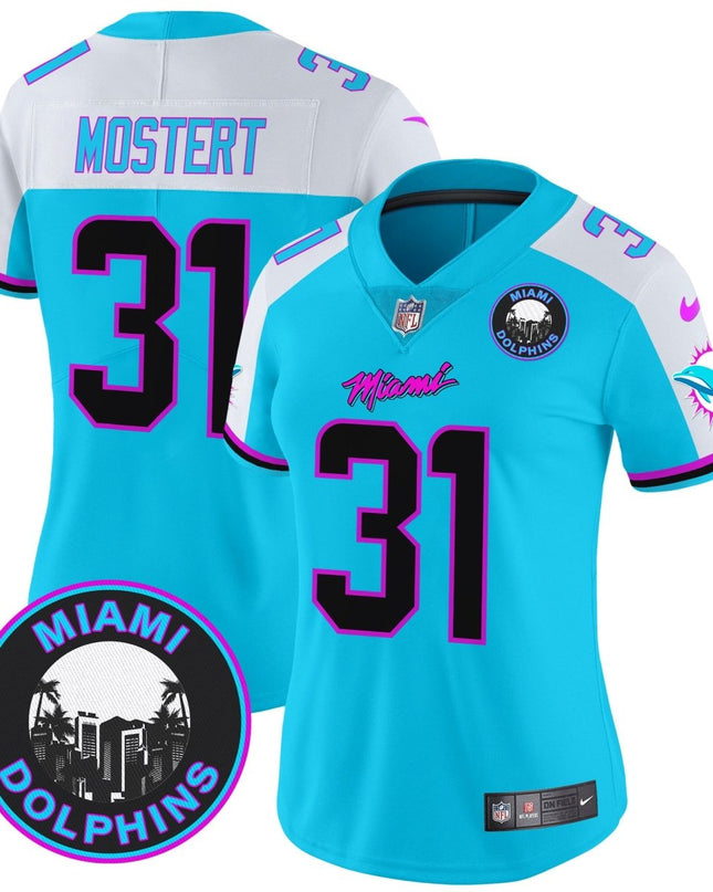 Women's Dolphins Miami Vice Vapor Limited Jersey V3 - All Stitched MIA_KDZ - KINDOZY