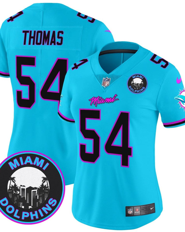Women's Dolphins Miami Vice Vapor Limited Jersey V3 - All Stitched MIA_KDZ - KINDOZY