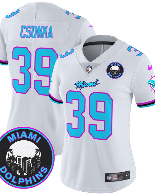 Women's Dolphins Miami Vice Vapor Limited Jersey V3 - All Stitched MIA_KDZ - KINDOZY
