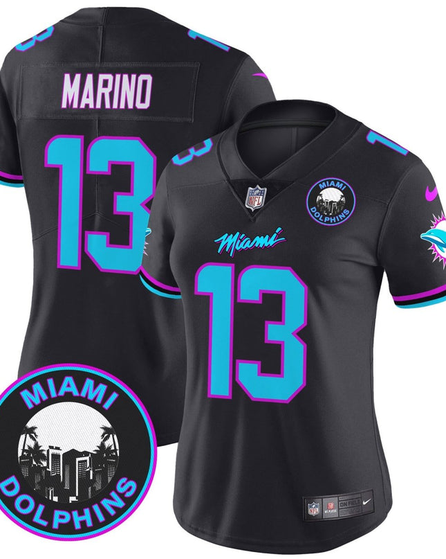 Women's Dolphins Miami Vice Vapor Limited Jersey V3 - All Stitched MIA_KDZ - KINDOZY
