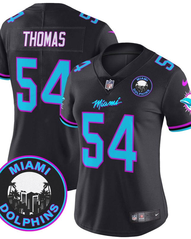 Women's Dolphins Miami Vice Vapor Limited Jersey V3 - All Stitched MIA_KDZ - KINDOZY