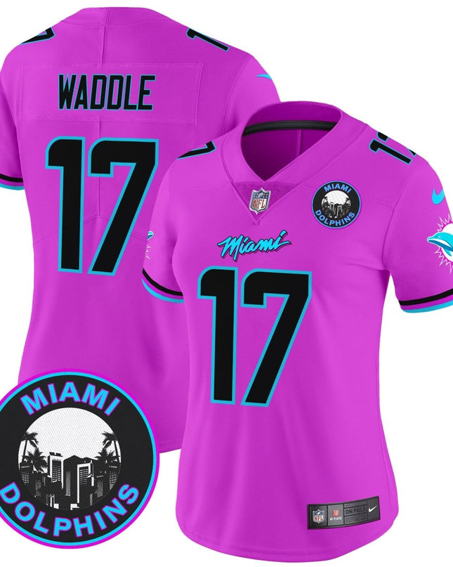 Women's Dolphins Miami Vice Vapor Limited Jersey V3 - All Stitched MIA_KDZ - KINDOZY