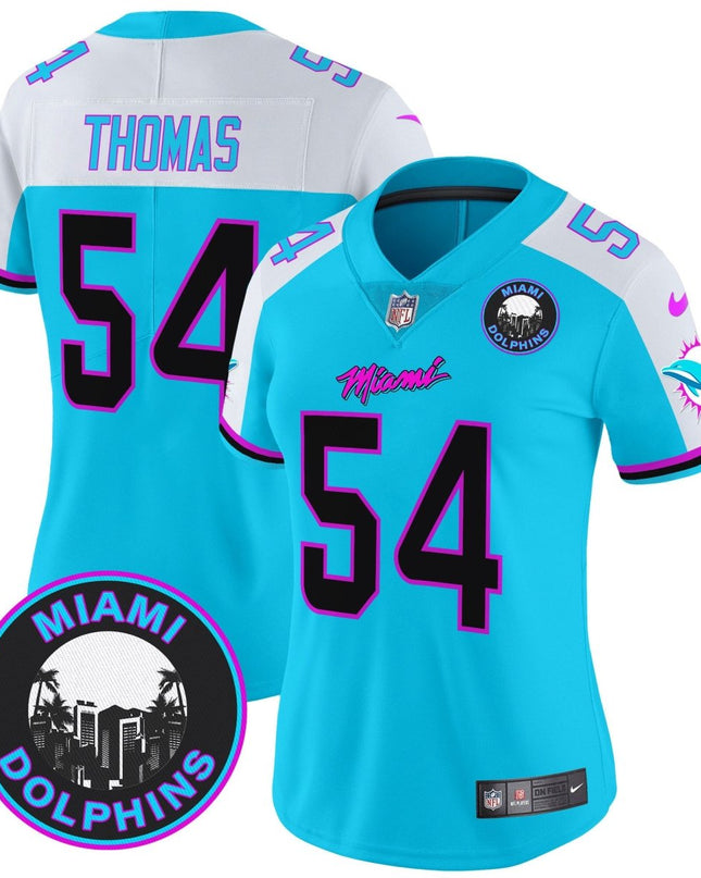 Women's Dolphins Miami Vice Vapor Limited Jersey V3 - All Stitched MIA_KDZ - KINDOZY