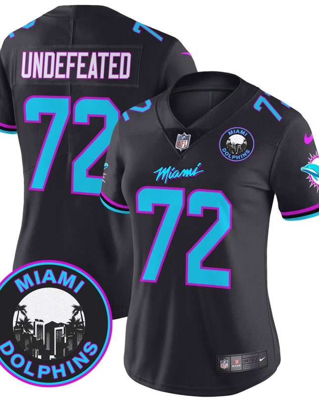 Women's Dolphins Miami Vice Vapor Limited Jersey V3 - All Stitched MIA_KDZ - KINDOZY
