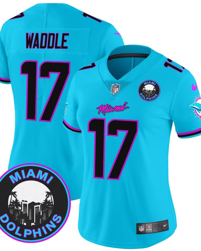 Women's Dolphins Miami Vice Vapor Limited Jersey V3 - All Stitched MIA_KDZ - KINDOZY