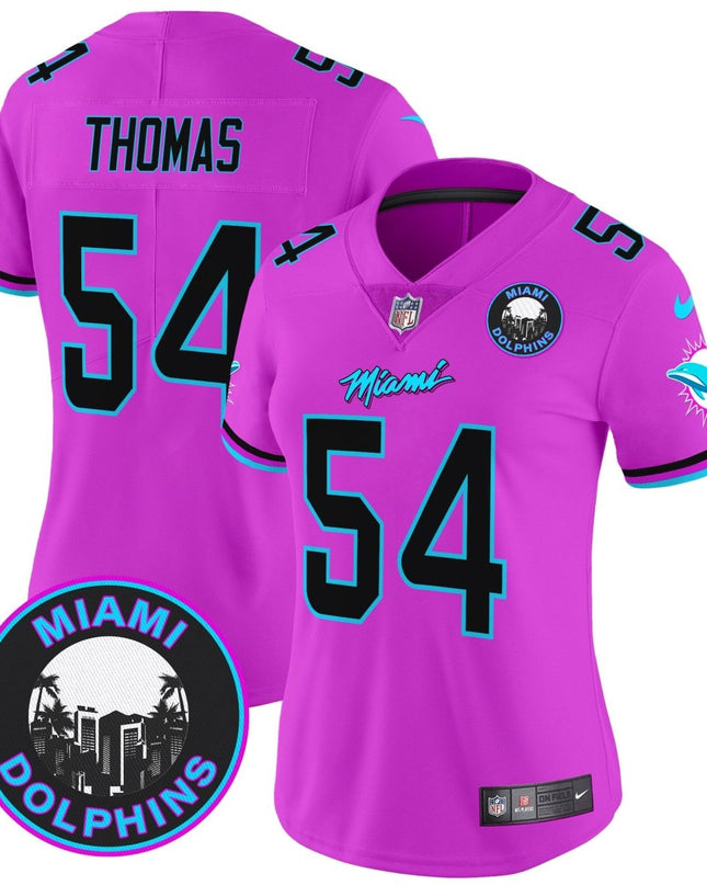 Women's Dolphins Miami Vice Vapor Limited Jersey V3 - All Stitched MIA_KDZ - KINDOZY