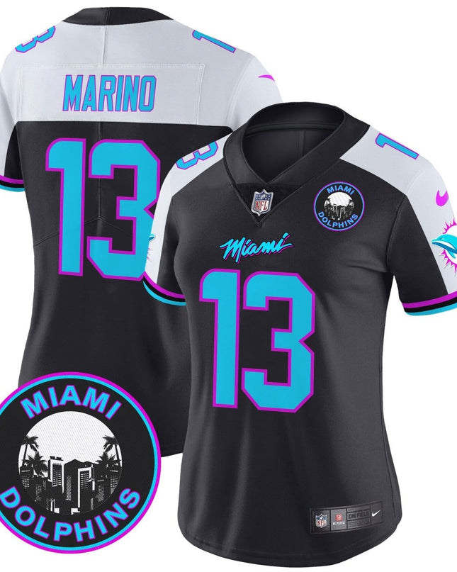 Women's Dolphins Miami Vice Vapor Limited Jersey V3 - All Stitched MIA_KDZ - KINDOZY