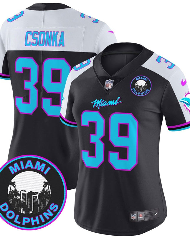 Women's Dolphins Miami Vice Vapor Limited Jersey V3 - All Stitched MIA_KDZ - KINDOZY