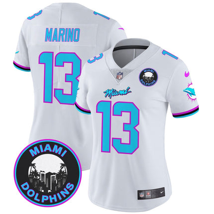 Women's Dolphins Miami Vice Vapor Limited Jersey V3 - All Stitched MIA_KDZ - KINDOZY