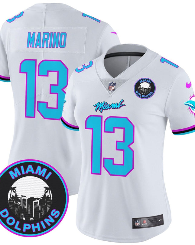 Women's Dolphins Miami Vice Vapor Limited Jersey V3 - All Stitched MIA_KDZ - KINDOZY