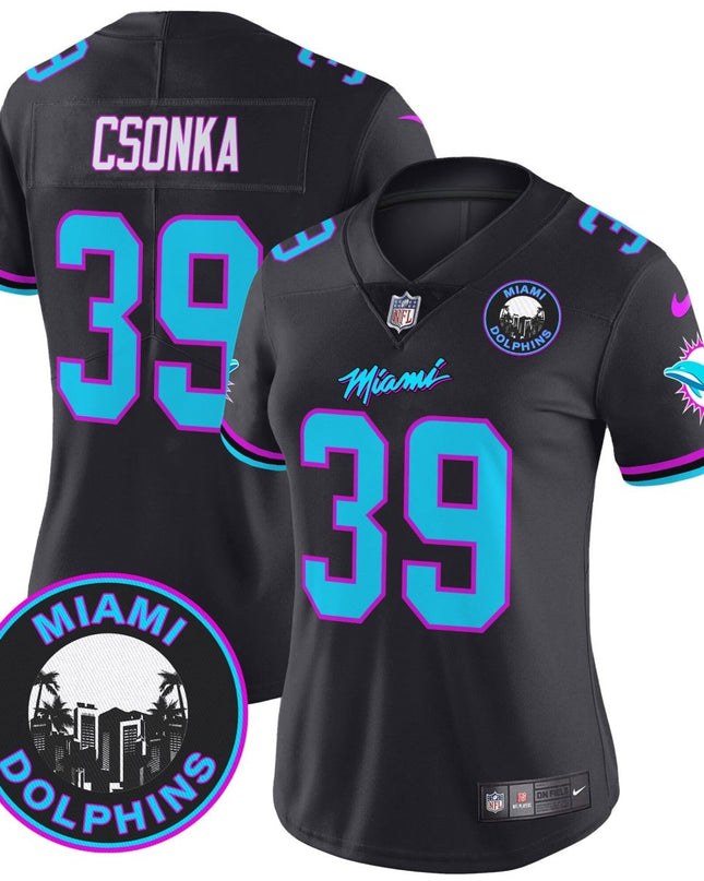 Women's Dolphins Miami Vice Vapor Limited Jersey V3 - All Stitched MIA_KDZ - KINDOZY