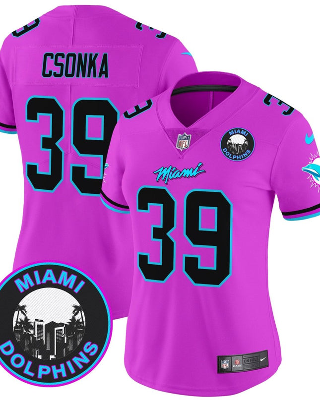 Women's Dolphins Miami Vice Vapor Limited Jersey V3 - All Stitched MIA_KDZ - KINDOZY