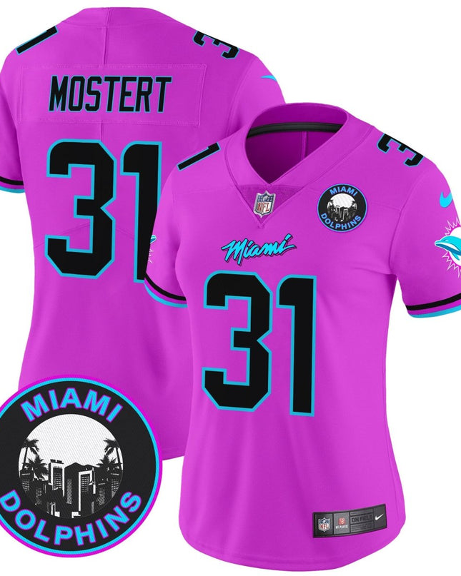Women's Dolphins Miami Vice Vapor Limited Jersey V3 - All Stitched MIA_KDZ - KINDOZY