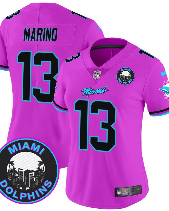 Women's Dolphins Miami Vice Vapor Limited Jersey V3 - All Stitched MIA_KDZ - KINDOZY