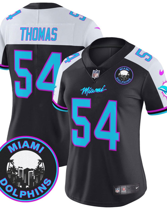 Women's Dolphins Miami Vice Vapor Limited Jersey V3 - All Stitched MIA_KDZ - KINDOZY