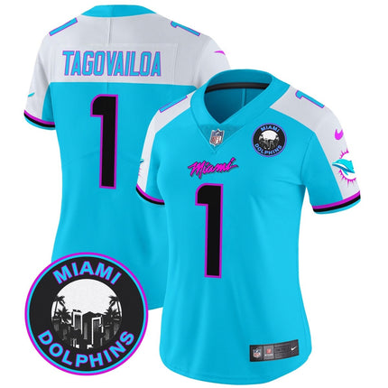 Women's Dolphins Miami Vice Vapor Limited Jersey V3 - All Stitched MIA_KDZ - KINDOZY