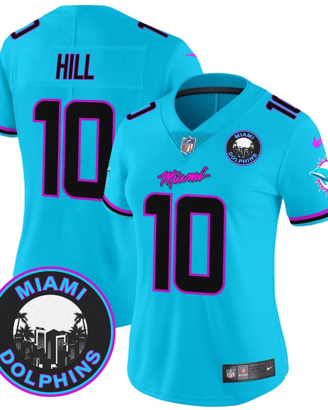 Women's Dolphins Miami Vice Vapor Limited Jersey V3 - All Stitched MIA_KDZ - KINDOZY