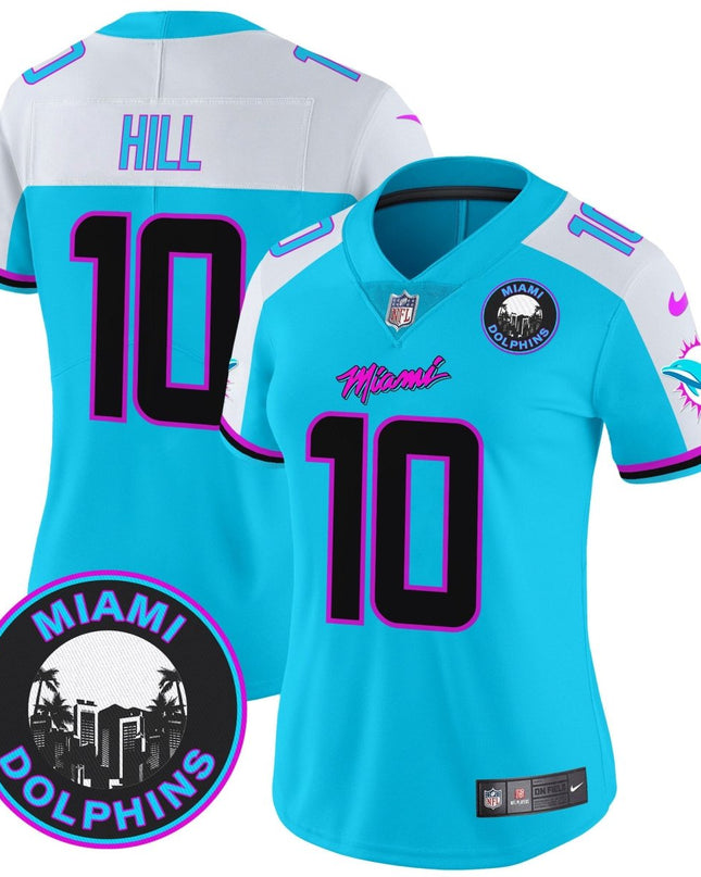 Women's Dolphins Miami Vice Vapor Limited Jersey V3 - All Stitched MIA_KDZ - KINDOZY