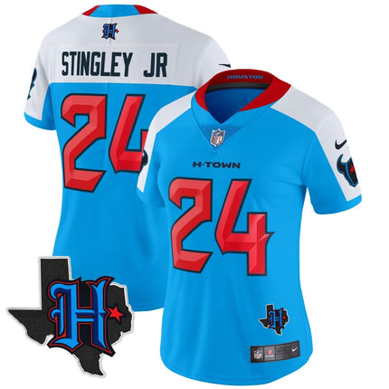Women's Houston Texans 2024 Texas Patch Vapor Limited Jersey V2 - All Stitched HOUTEX_KDZ - KINDOZY
