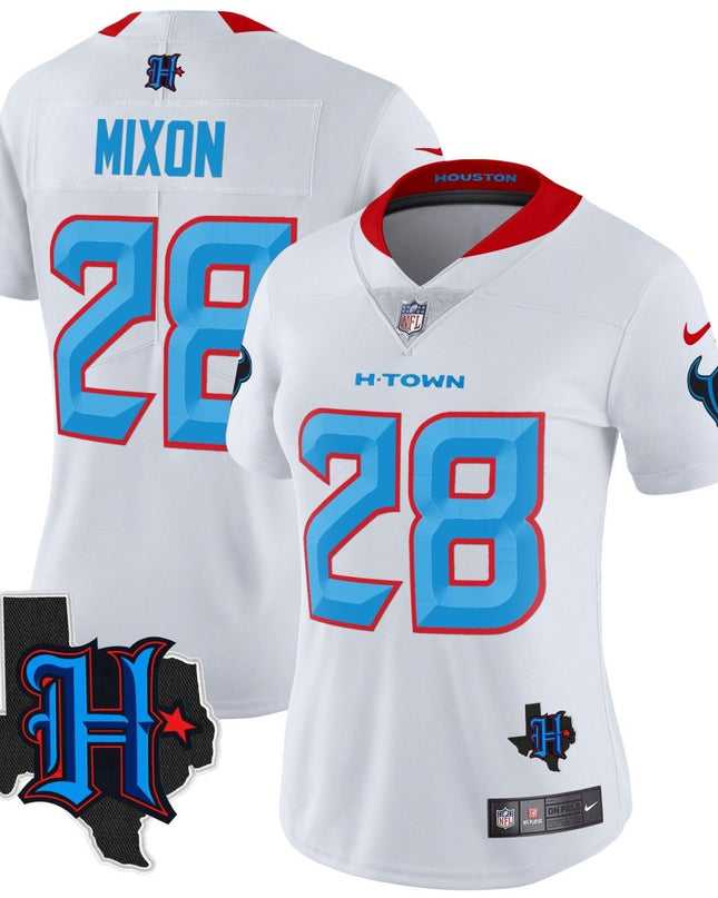 Women's Houston Texans 2024 Texas Patch Vapor Limited Jersey V2 - All Stitched HOUTEX_KDZ - KINDOZY