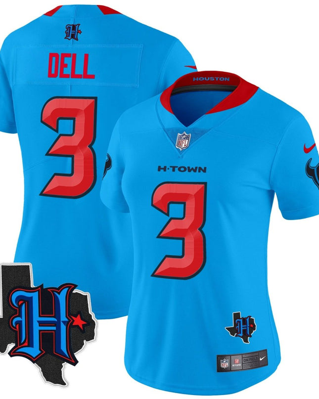 Women's Houston Texans 2024 Texas Patch Vapor Limited Jersey V2 - All Stitched HOUTEX_KDZ - KINDOZY