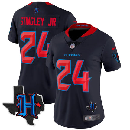 Women's Houston Texans 2024 Texas Patch Vapor Limited Jersey V2 - All Stitched HOUTEX_KDZ - KINDOZY