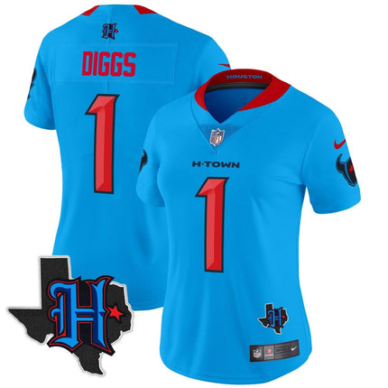 Women's Houston Texans 2024 Texas Patch Vapor Limited Jersey V2 - All Stitched HOUTEX_KDZ - KINDOZY