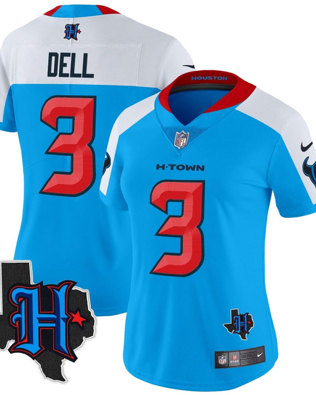 Women's Houston Texans 2024 Texas Patch Vapor Limited Jersey V2 - All Stitched HOUTEX_KDZ - KINDOZY