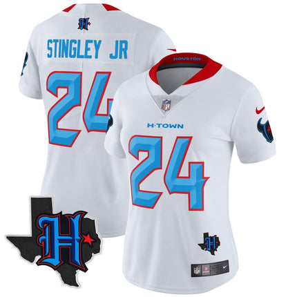 Women's Houston Texans 2024 Texas Patch Vapor Limited Jersey V2 - All Stitched HOUTEX_KDZ - KINDOZY