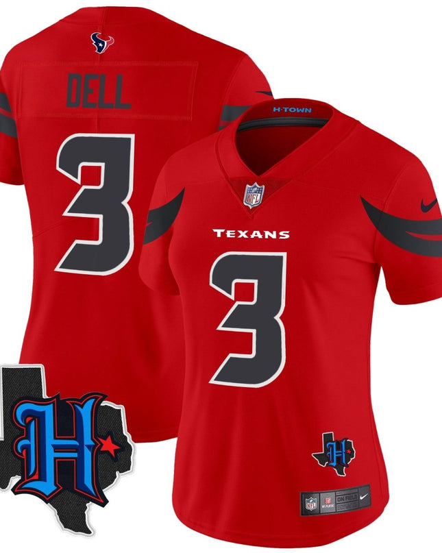 Women's Houston Texans 2024 Texas Patch Vapor Limited Jersey V2 - All Stitched HOUTEX_KDZ - KINDOZY