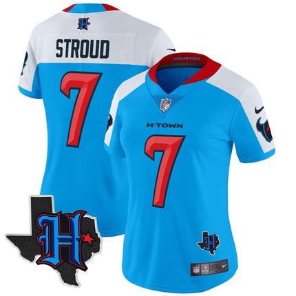 Women's Houston Texans 2024 Texas Patch Vapor Limited Jersey V2 - All Stitched HOUTEX_KDZ - KINDOZY