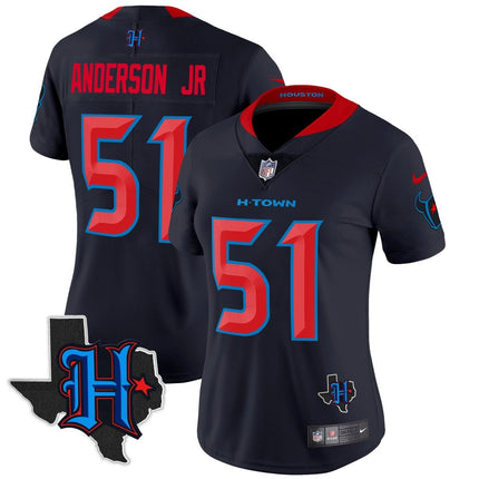 Women's Houston Texans 2024 Texas Patch Vapor Limited Jersey V2 - All Stitched HOUTEX_KDZ - KINDOZY