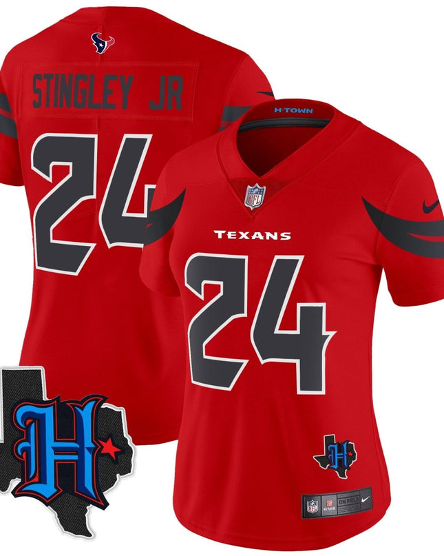 Women's Houston Texans 2024 Texas Patch Vapor Limited Jersey V2 - All Stitched HOUTEX_KDZ - KINDOZY