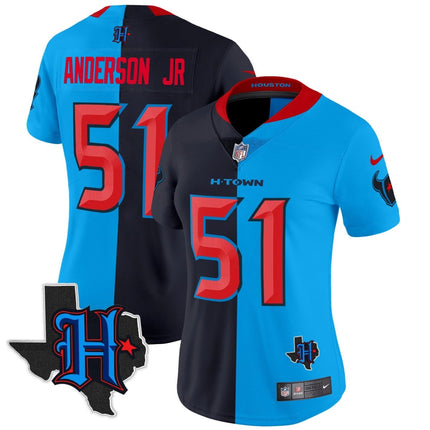 Women's Houston Texans 2024 Texas Patch Vapor Limited Jersey V2 - All Stitched HOUTEX_KDZ - KINDOZY
