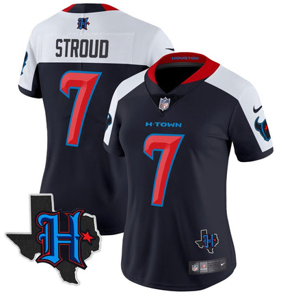 Women's Houston Texans 2024 Texas Patch Vapor Limited Jersey V2 - All Stitched HOUTEX_KDZ - KINDOZY