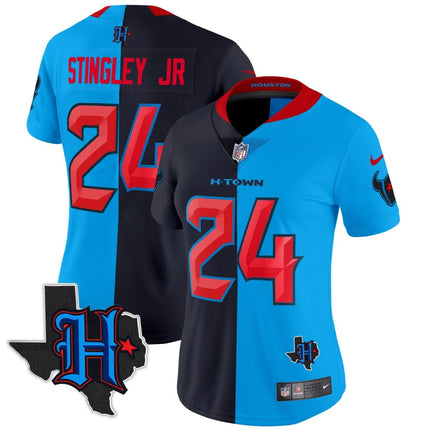 Women's Houston Texans 2024 Texas Patch Vapor Limited Jersey V2 - All Stitched HOUTEX_KDZ - KINDOZY