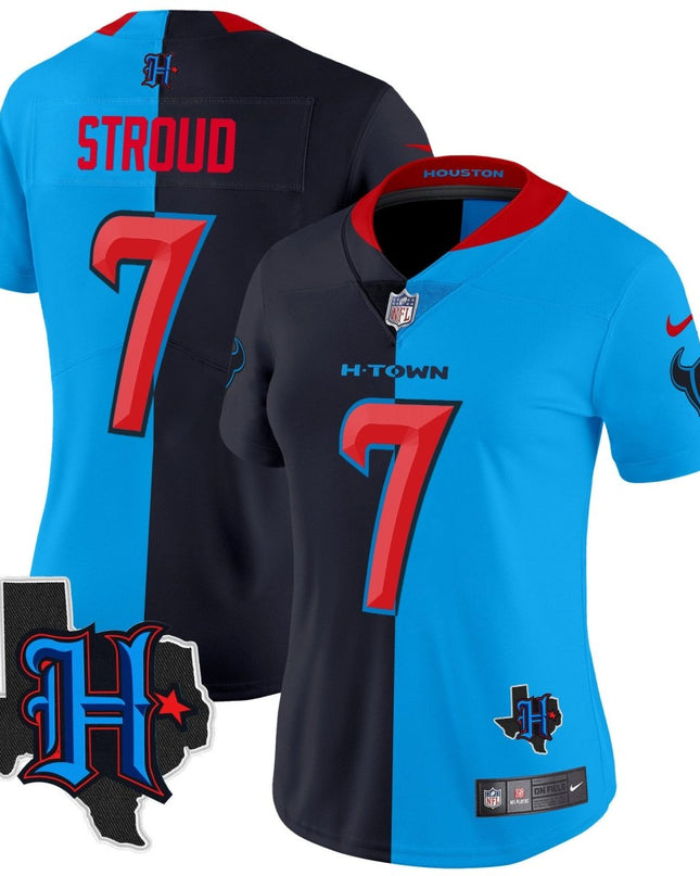 Women's Houston Texans 2024 Texas Patch Vapor Limited Jersey V2 - All Stitched HOUTEX_KDZ - KINDOZY