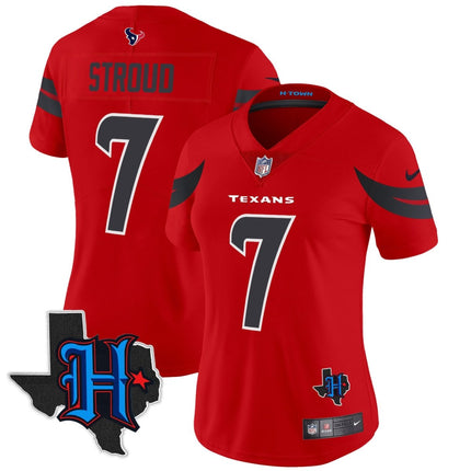 Women's Houston Texans 2024 Texas Patch Vapor Limited Jersey V2 - All Stitched HOUTEX_KDZ - KINDOZY