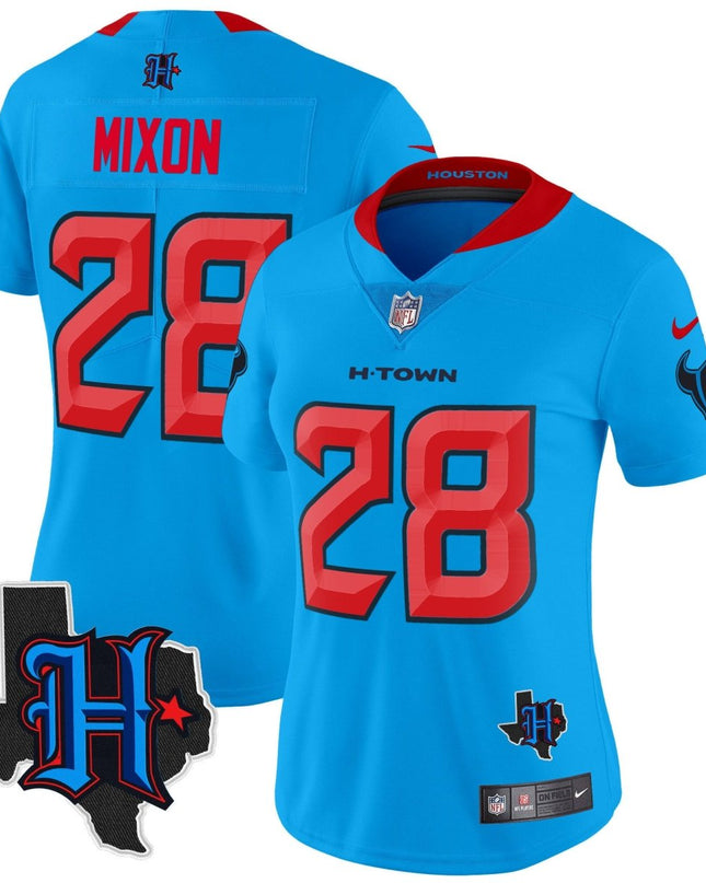 Women's Houston Texans 2024 Texas Patch Vapor Limited Jersey V2 - All Stitched HOUTEX_KDZ - KINDOZY