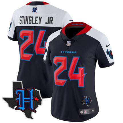 Women's Houston Texans 2024 Texas Patch Vapor Limited Jersey V2 - All Stitched HOUTEX_KDZ - KINDOZY