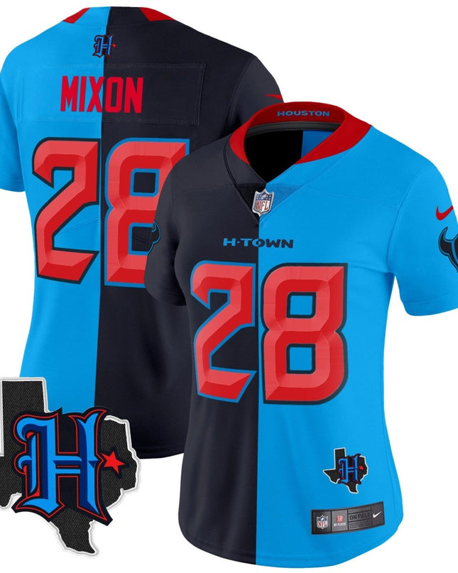 Women's Houston Texans 2024 Texas Patch Vapor Limited Jersey V2 - All Stitched HOUTEX_KDZ - KINDOZY