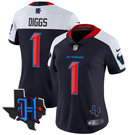 Women's Houston Texans 2024 Texas Patch Vapor Limited Jersey V2 - All Stitched HOUTEX_KDZ - KINDOZY